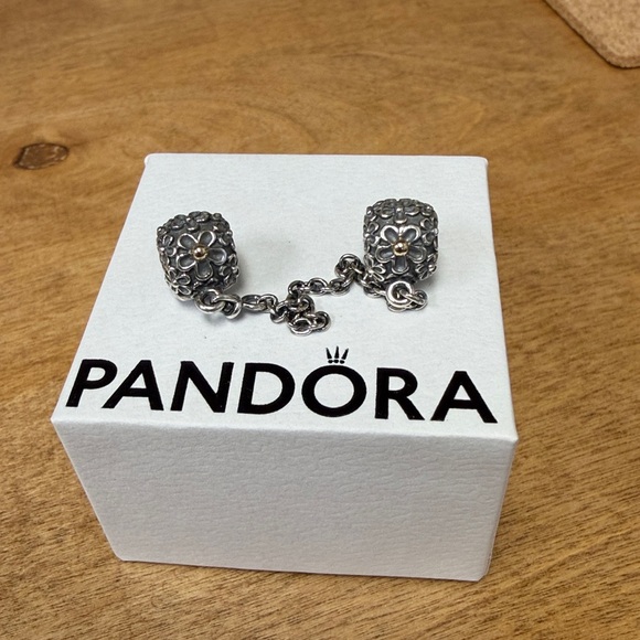 Pandora Floral Silver and Gold Safety chain - Picture 3 of 4